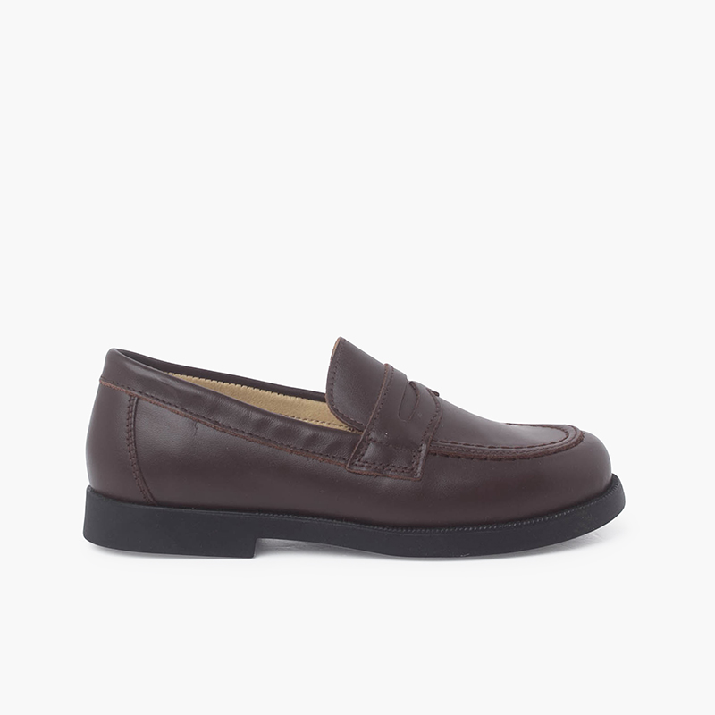 Chaussures d'école Garçon Mocassins Marron