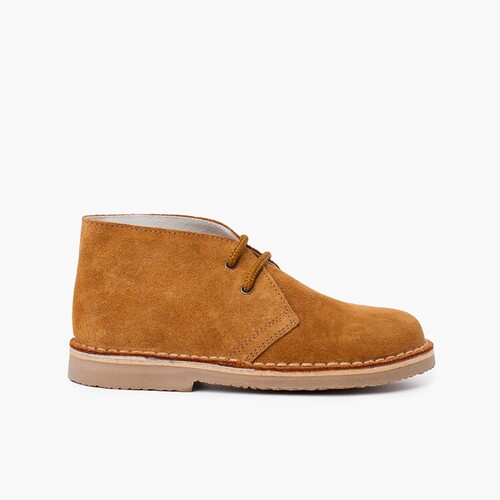 Pisacacas Niños Botas Safari Cordones Camel