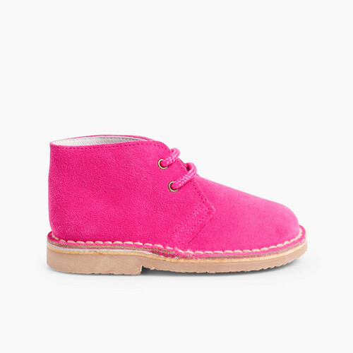 Pisacacas Niños Botas Safari Cordones Fucsia