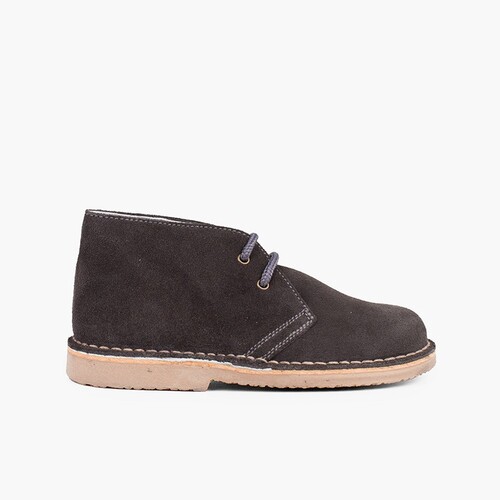 Pisacacas Niños Botas Safari Cordones Gris Oscuro