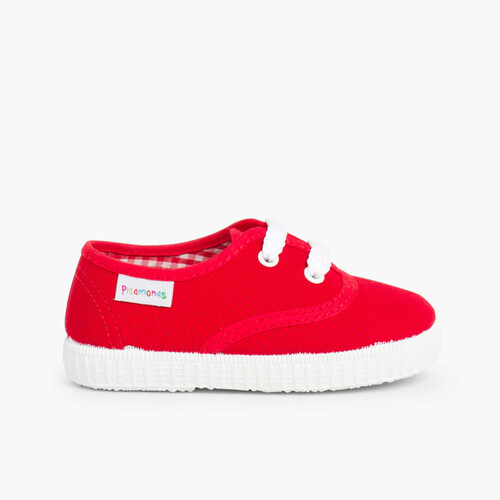 Zapatillas Niños de Cordones Rojo