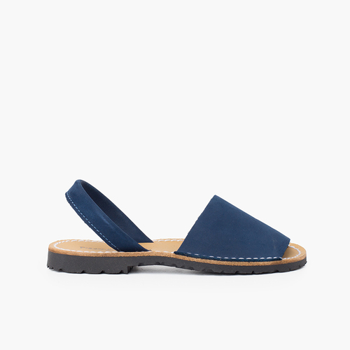 Menorquinas Niños Avarcas nobuck Azul Jeans