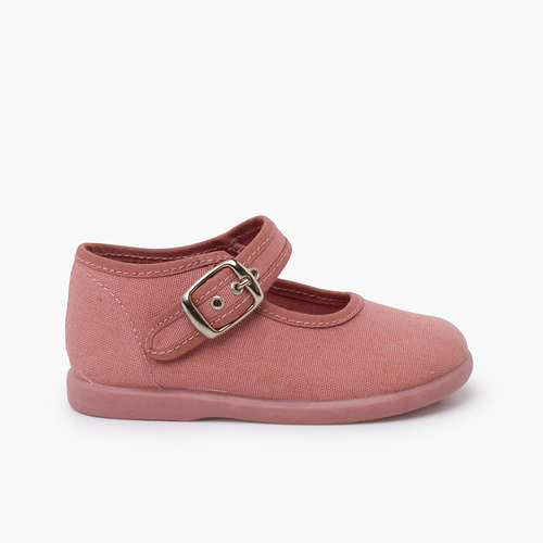 Merceditas Niña Tela Hebilla Rosa Viejo