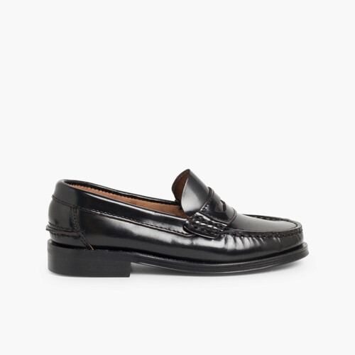 Zapatos castellanos Mocasines de piel para Niño Negro