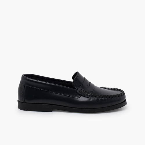Zapatos castellanos napa blanda antifaz Azul Marino