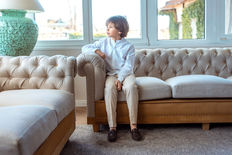 Mocasines Niño Piel Lazo