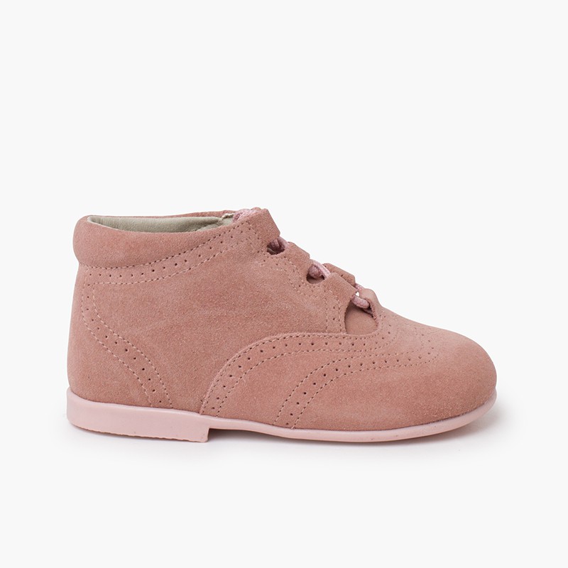 Bota Galesa / Botita Inglesa Serraje Rosa