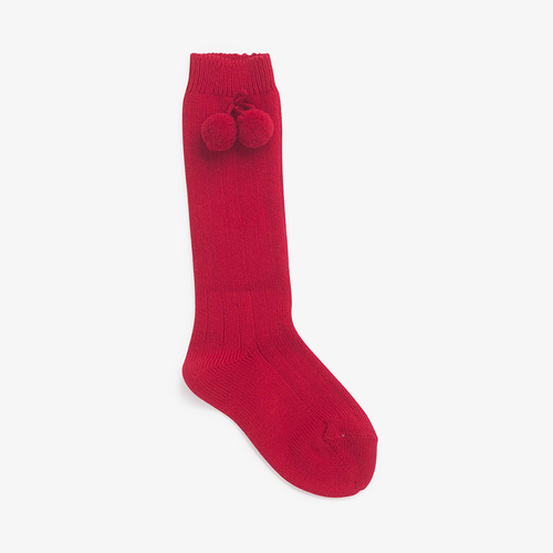 Calcetines CONDOR Bebé con pompón Rojo