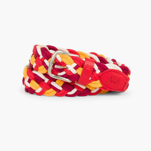 Cinturón Trenzado Multicolor Niños Burdeos/Rojo