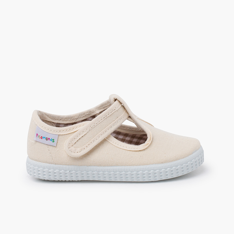 Pepitos Niños tira adherente    tipo zapatilla Crudo