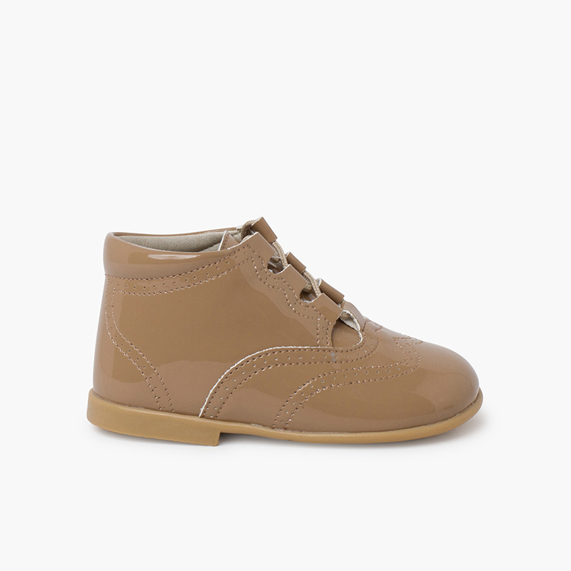 Bota Inglesa/  Zapato Inglés Tipo Charol Arena