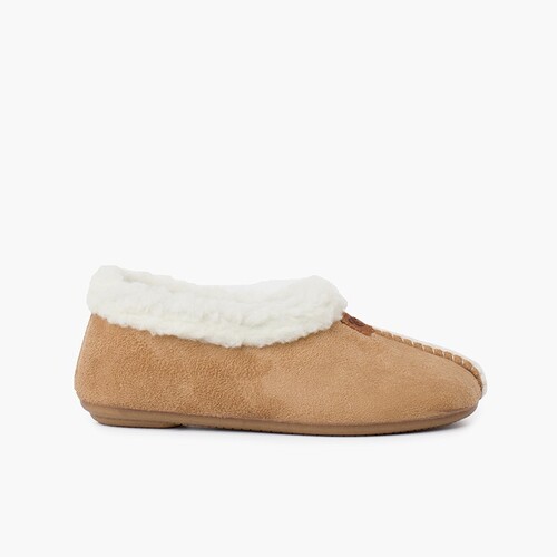 Zapatillas Casa Bamara forro tipo Borrego Beige