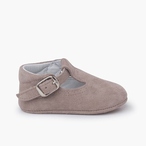 Pepitos Zapatos Bebé Serraje Hebilla Piedra