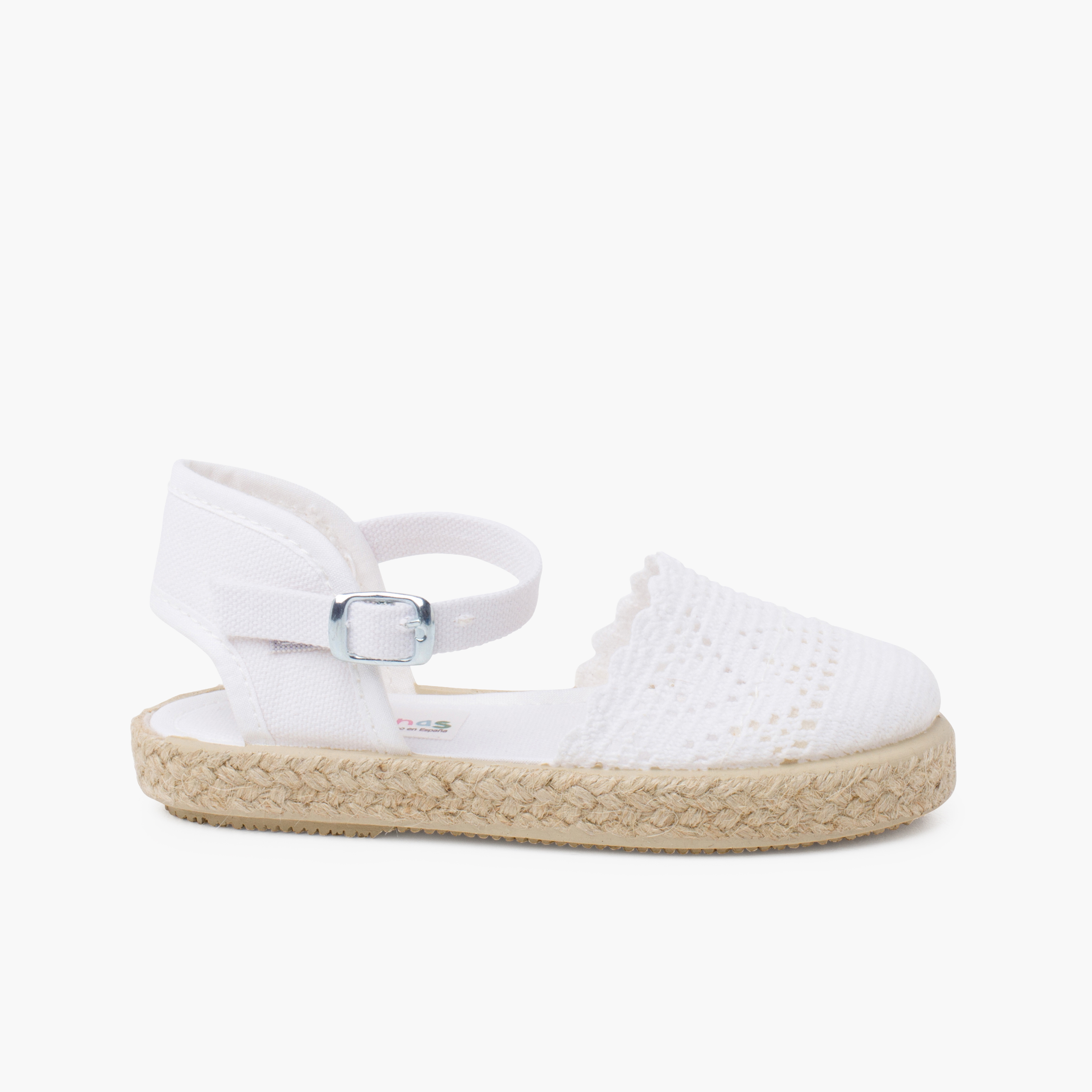 Espadrilles Brodées à boucle  Blanc