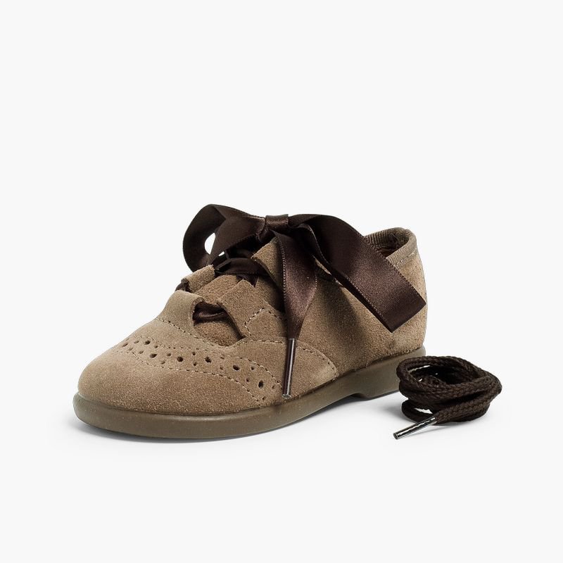 Zapato Inglés Niños en Serraje Topo