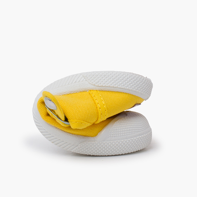 Zapatillas niño de lona tipo pepito con puntera de goma