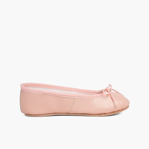 Bailarinas niña y mujer en piel y suela cuero Rosa