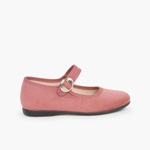 Merceditas niña bamara hebilla japonesa Rosa