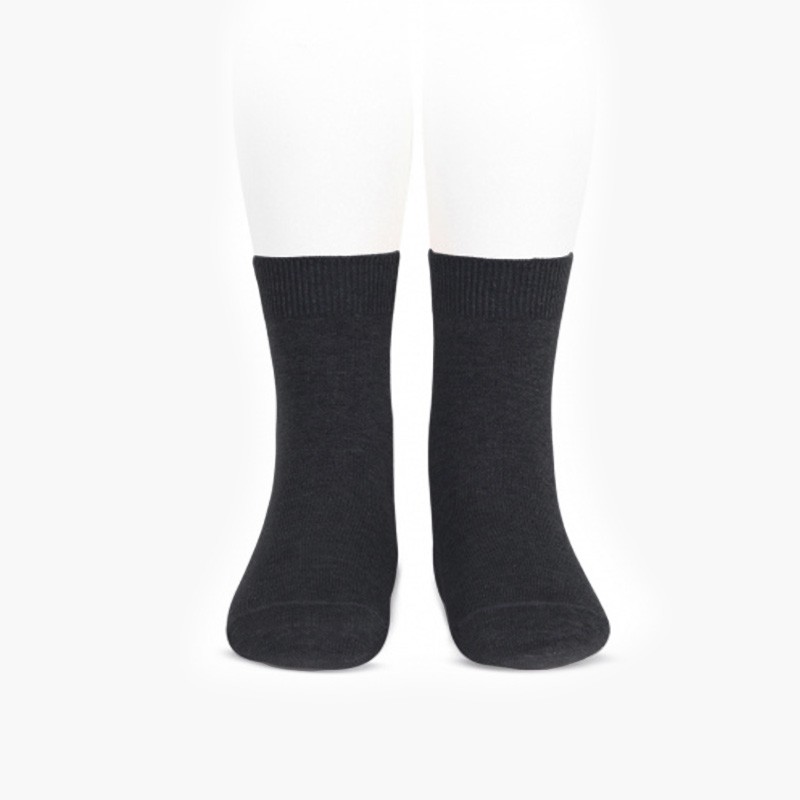 Calcetines Cortos Niños Lisos Cóndor Antracita