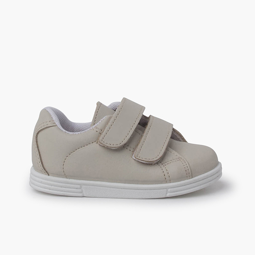 Deportivas Bebé y Niño Piel Lavable  Beige