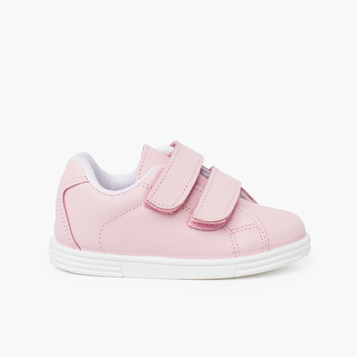Deportivas Bebé y Niño Piel Lavable  Rosa