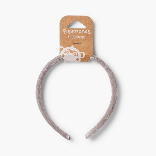 Diadema rígida terciopelo Gris Claro