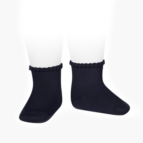 Calcetines Bebé Puño Labrado Azul Marino