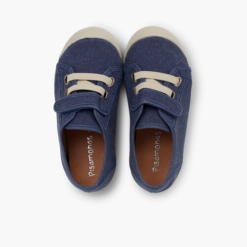 Zapatillas niños cierre tira adherente    y cordón elastico Azul Jeans