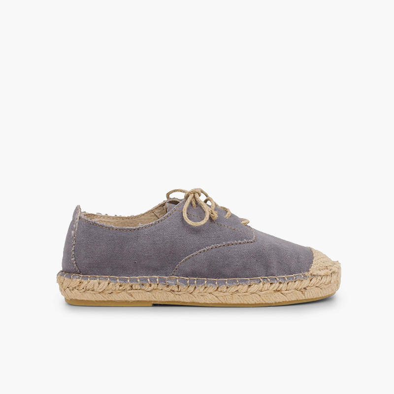 Blucher puntera y cordones yute Gris