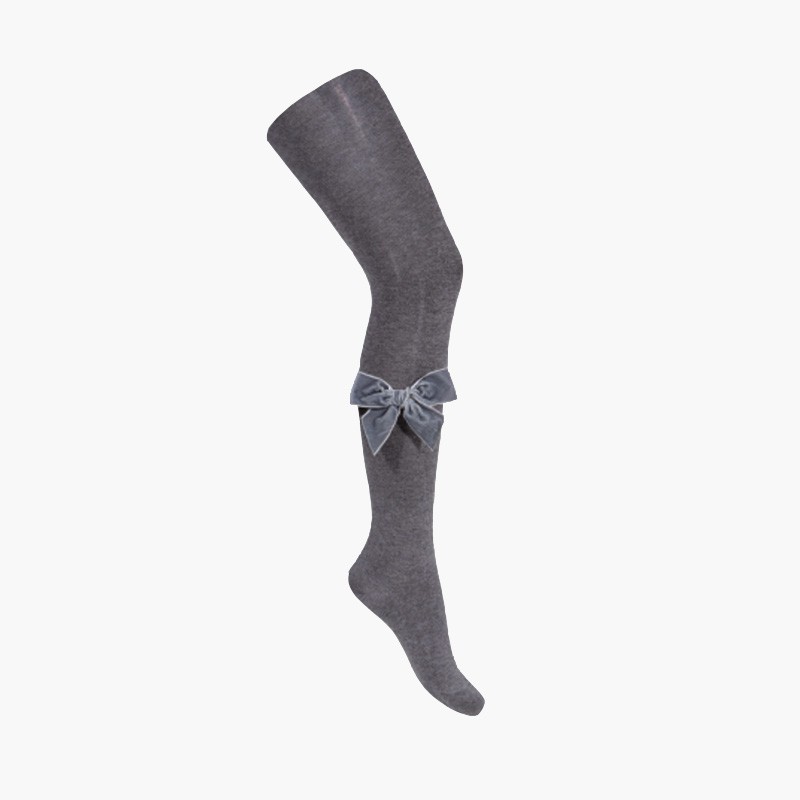 Leotardos con lazo terciopelo Gris