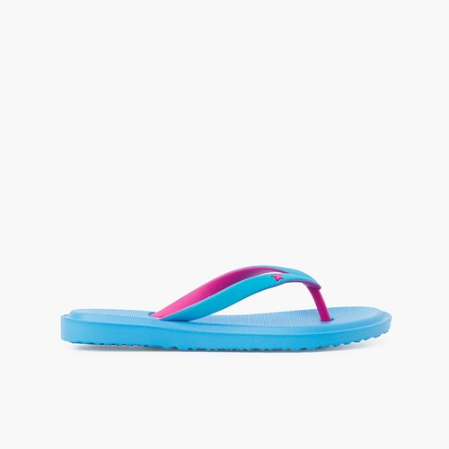 Chanclas dedo goma suela antideslizante Celeste