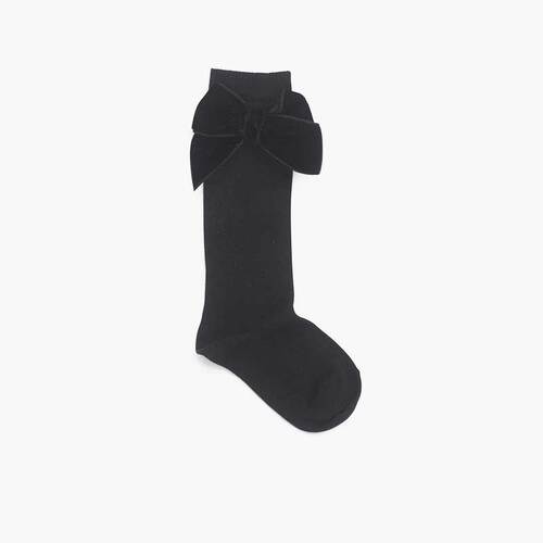 Calcetines niños con lazo terciopelo Negro