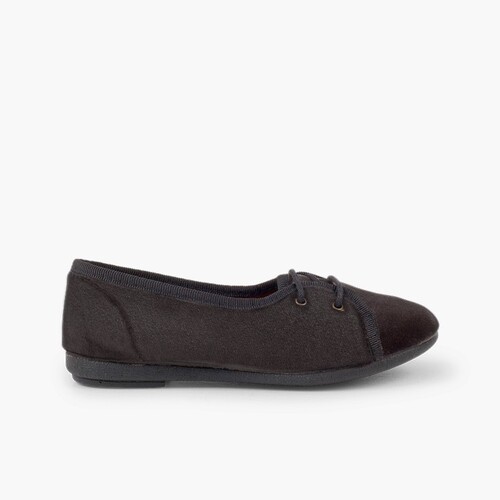 Blucher niña terciopelo salón Gris