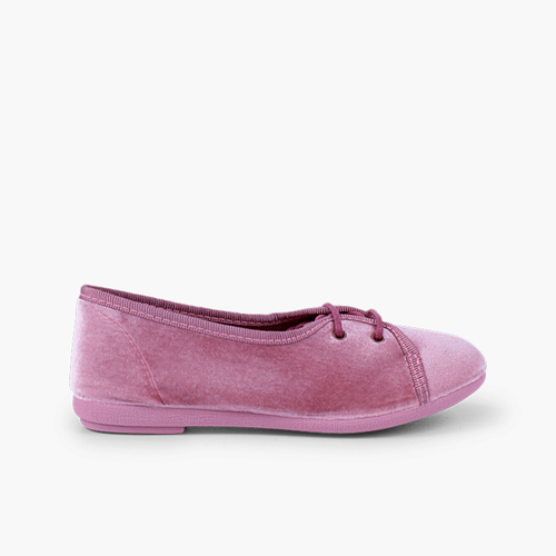 Blucher niña terciopelo salón Rosa