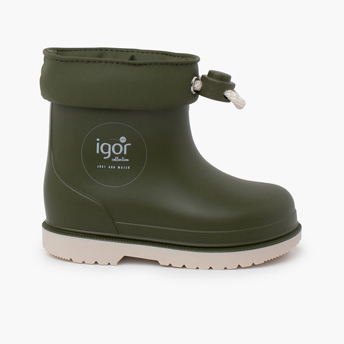 Botas agua caña baja ajustables niños pequeños  Kaki