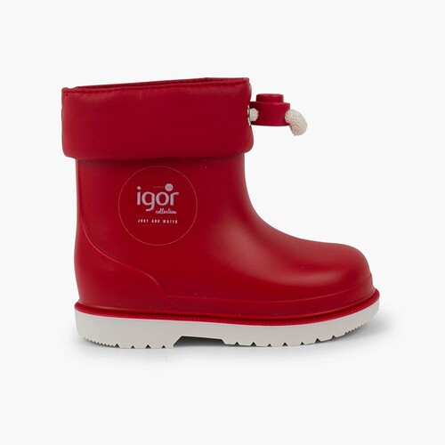 Botas agua caña baja ajustables niños pequeños  Rojo