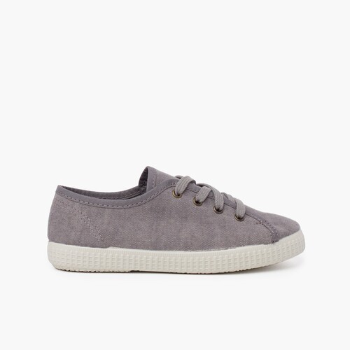 Zapatilla lona ecológica vegana Gris