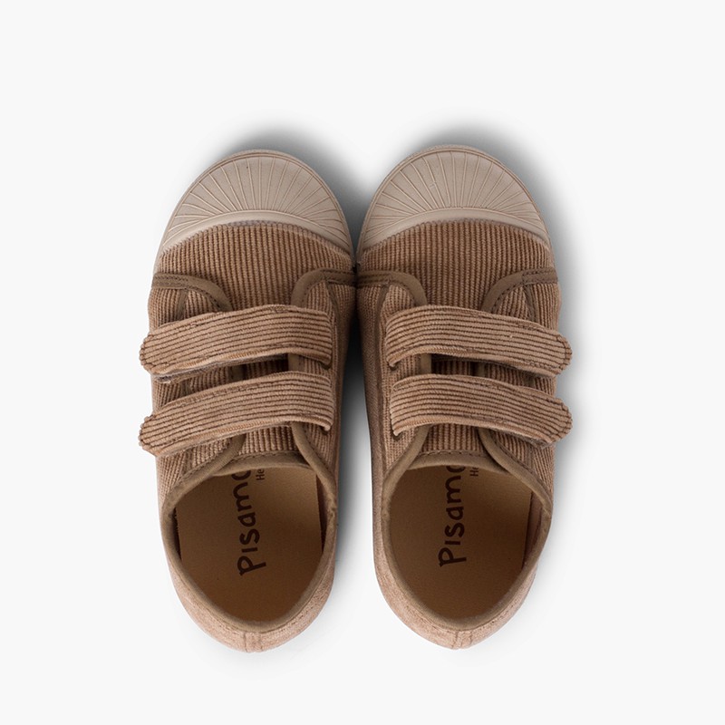 Zapatillas pana puntera goma y doble cierre Topo