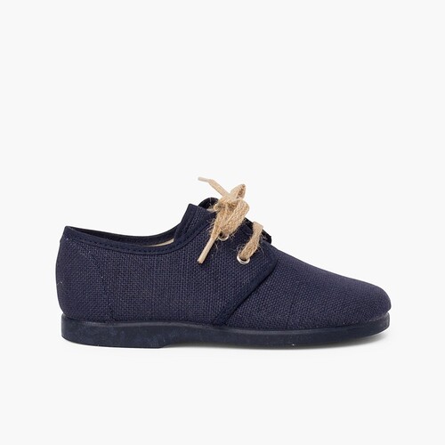 Blucher lona cierre cordones rústicos Azul Marino