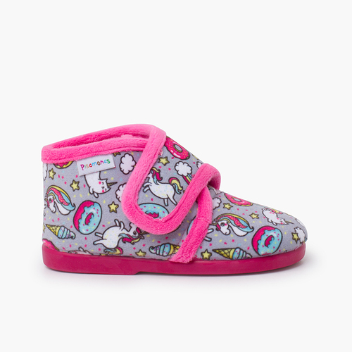 Zapatillas estar por casa niños dibujos Fucsia Unicornios
