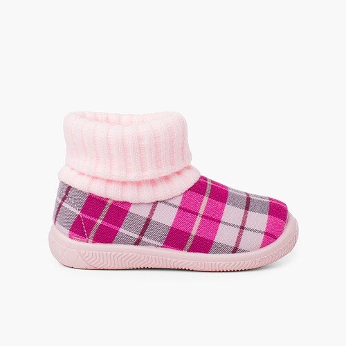 Zapatillas Casa Bota Cuello Tipo Calcetín  Rosa