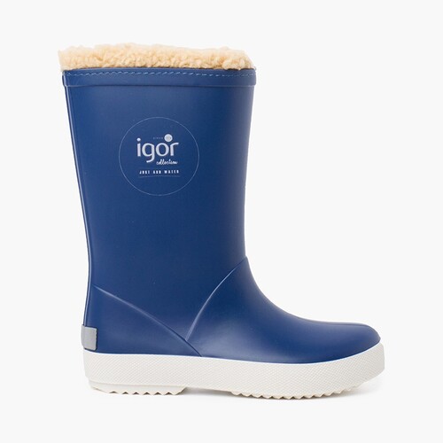Botas agua borreguito interior para niños Azul Jeans