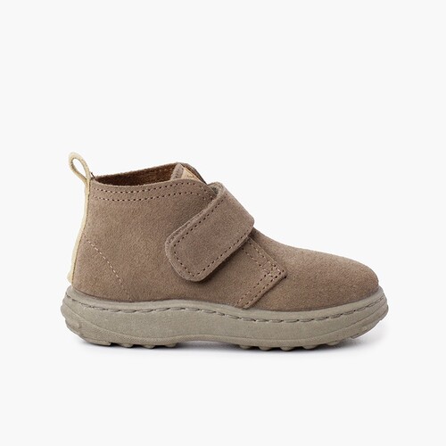  Botas serraje niños suela sport tira adherente Topo