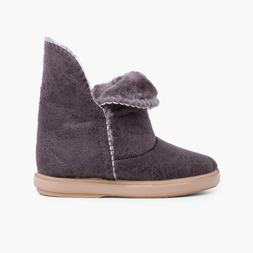 Botas niña estilo australiana abertura lateral Gris