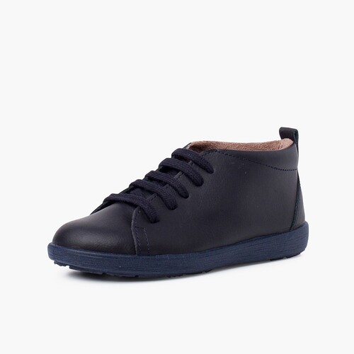 Zapatos Piel Tipo Botines Pisacacas Azul Marino
