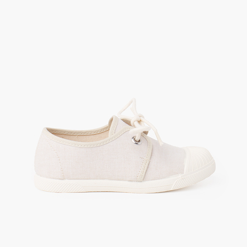 Zapatilla casual lona con puntera goma Arena