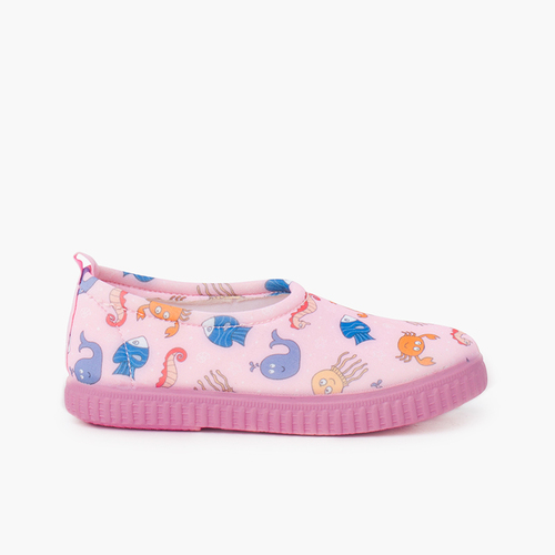 Zapatilla cerrada tipo neopreno dibujos Rosa