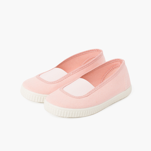 Bailarinas elástico lona eco y suela tipo zapatillas  Rosa