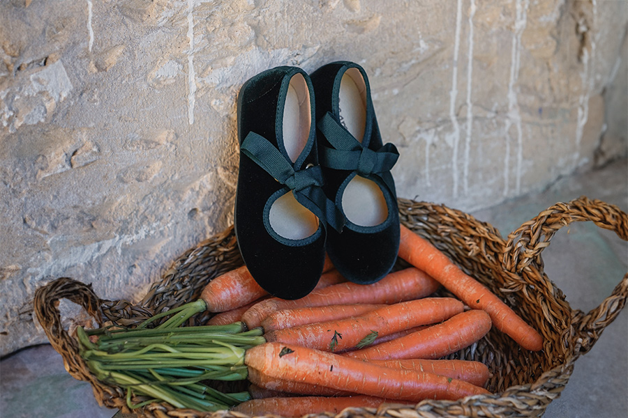 Merceditas terciopelo lazo faya niña