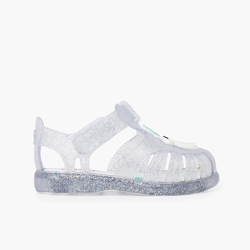 Cangrejeras glitter unicornio tira adherente  Blanco